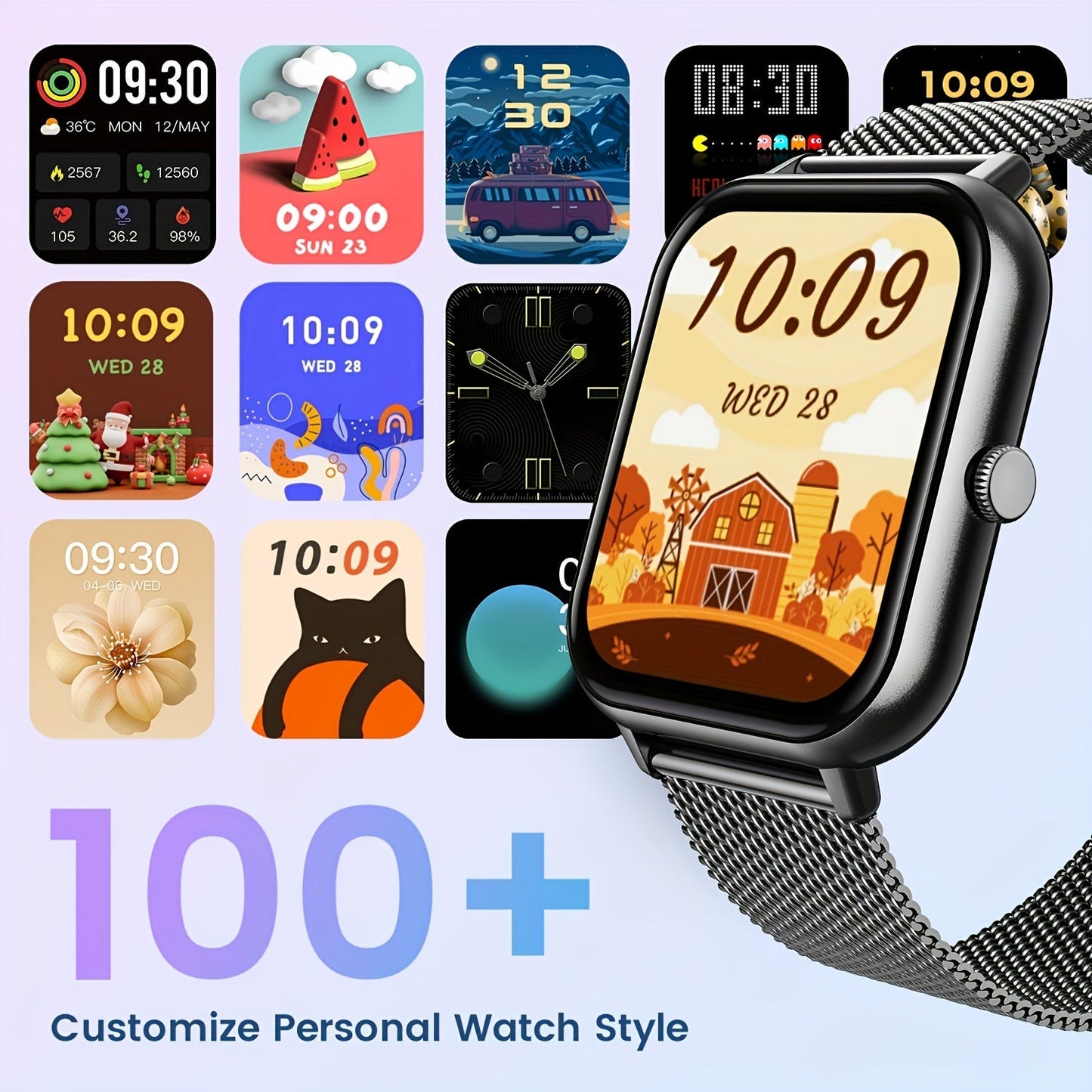 183 Full Touch Screen Smart Watch 100 Ai Control Ideal for Android IOS Phones